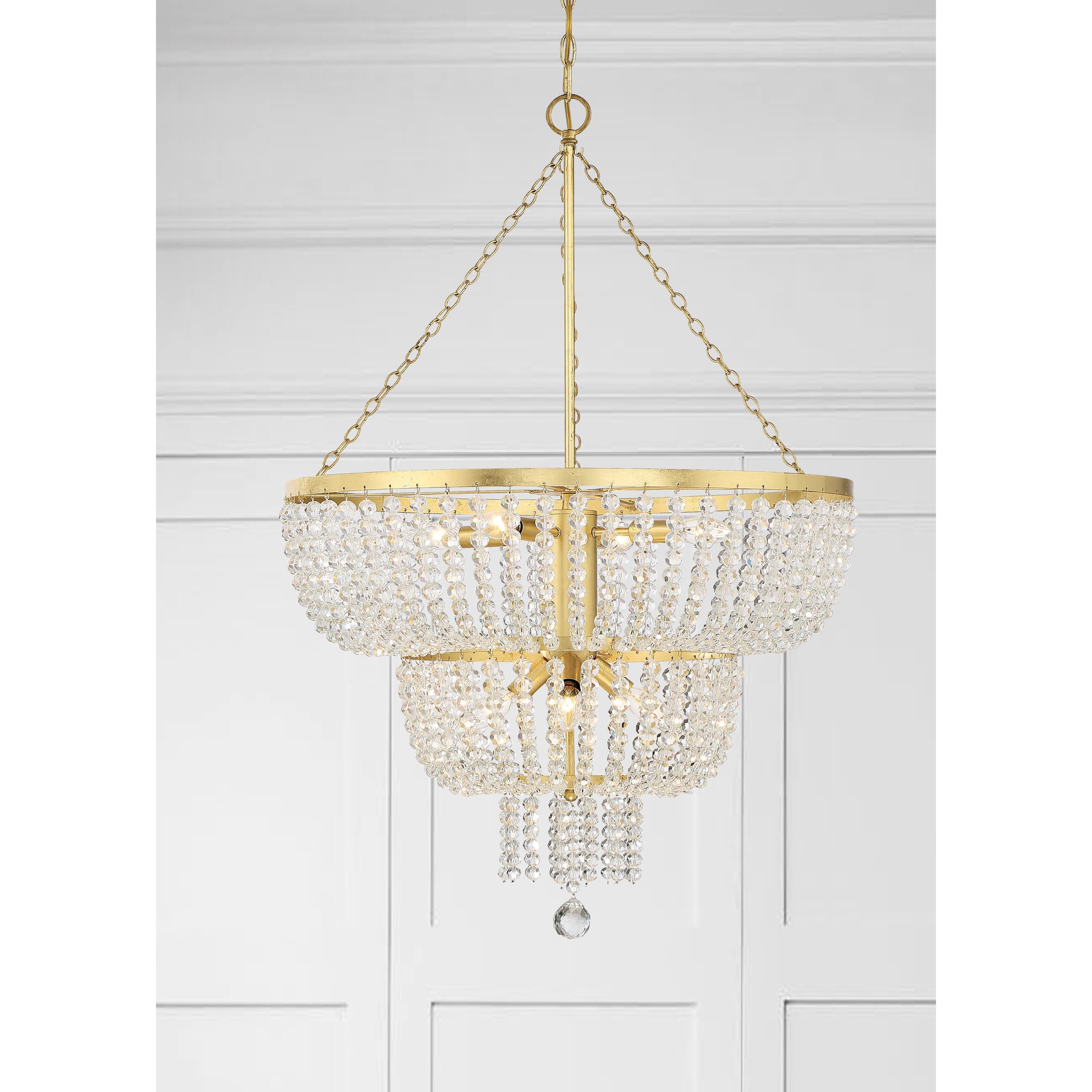 Rylee 8 Light 24.75 inch Antique Gold Chandelier Ceiling Light