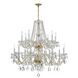 Traditional Crystal 16 Light 37 inch Polished Brass Chandelier Ceiling Light in Clear Swarovski Strass