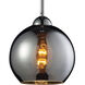 Cassandra 1 Light 8 inch Black Chrome with Polished Chrome Mini Pendant Ceiling Light