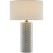 Fisch 25.25 inch 150 watt Gray/White/Antique Nickel Table Lamp Portable Light, Large