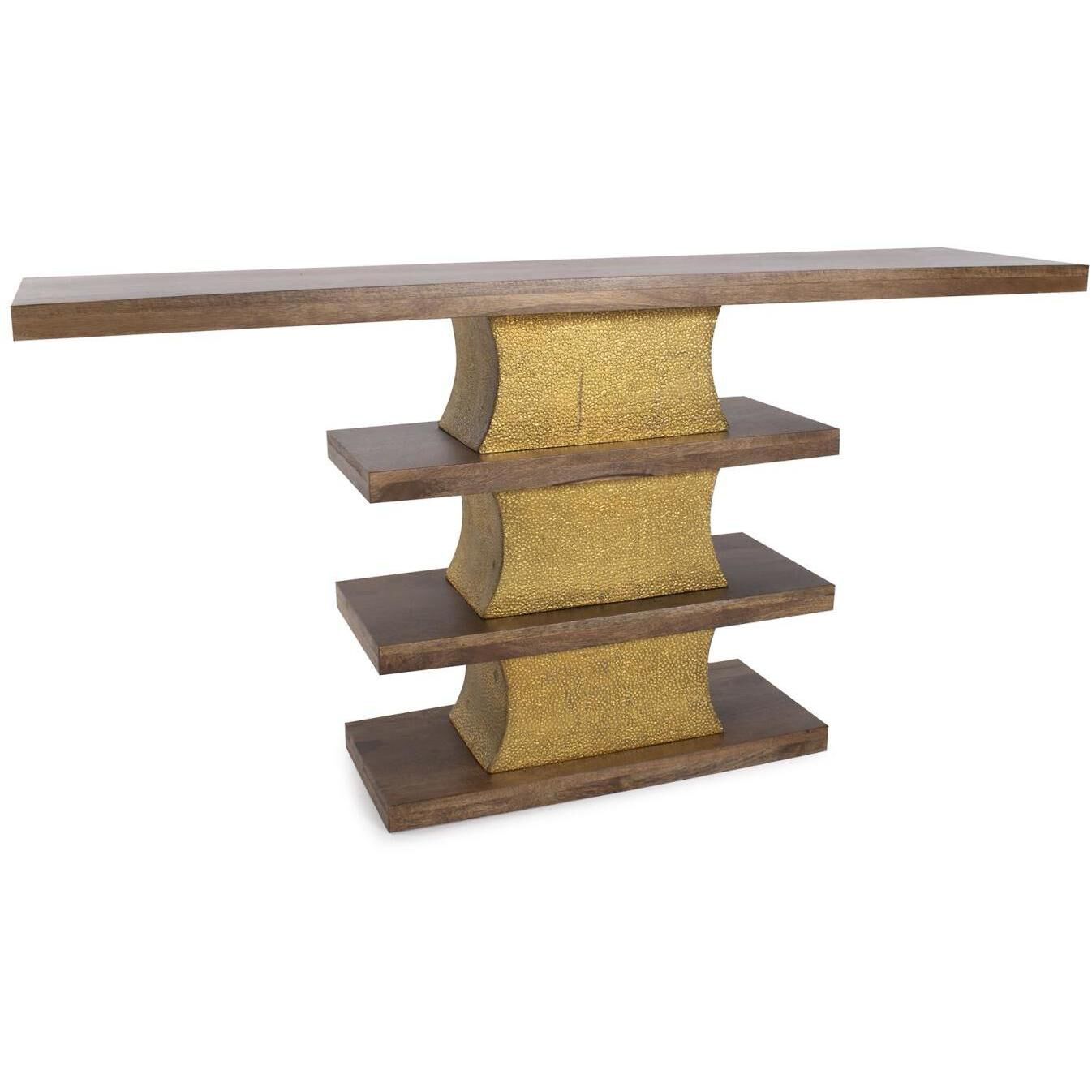 Robin Baron 60 inch Natural and Gold Console Table