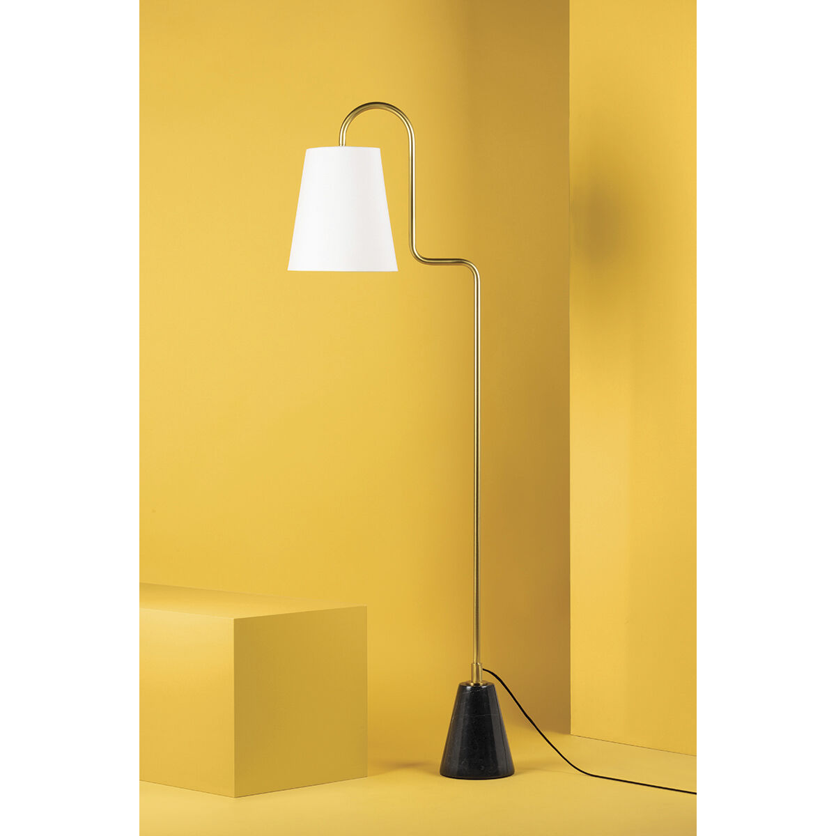 Jaimee 59 inch 60.00 watt Aged Brass Floor Lamp Portable Light 