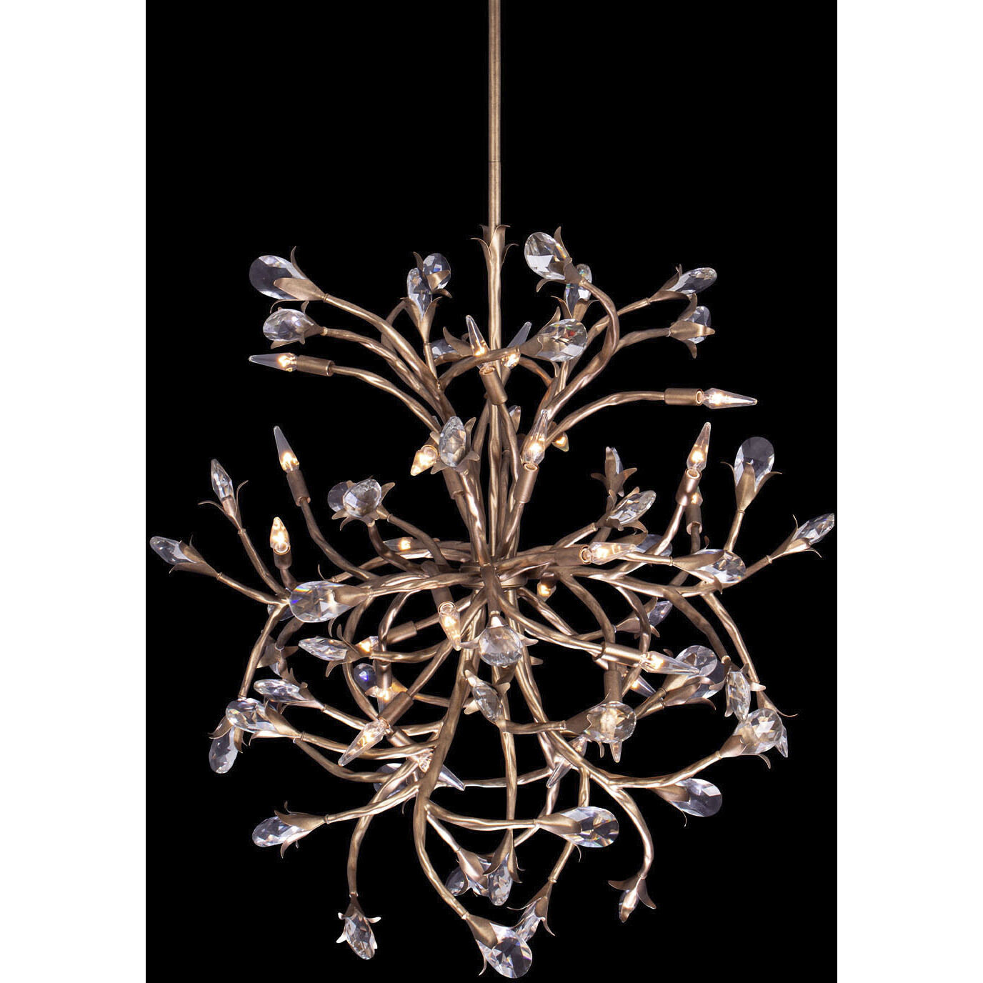 Fiore 24 Light 43 inch Pearlized Antique Brass Chandelier Ceiling Light