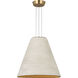 Sean Lavin Karam 1 Light 16 inch Natural Brass Pendant Ceiling Light in Cream