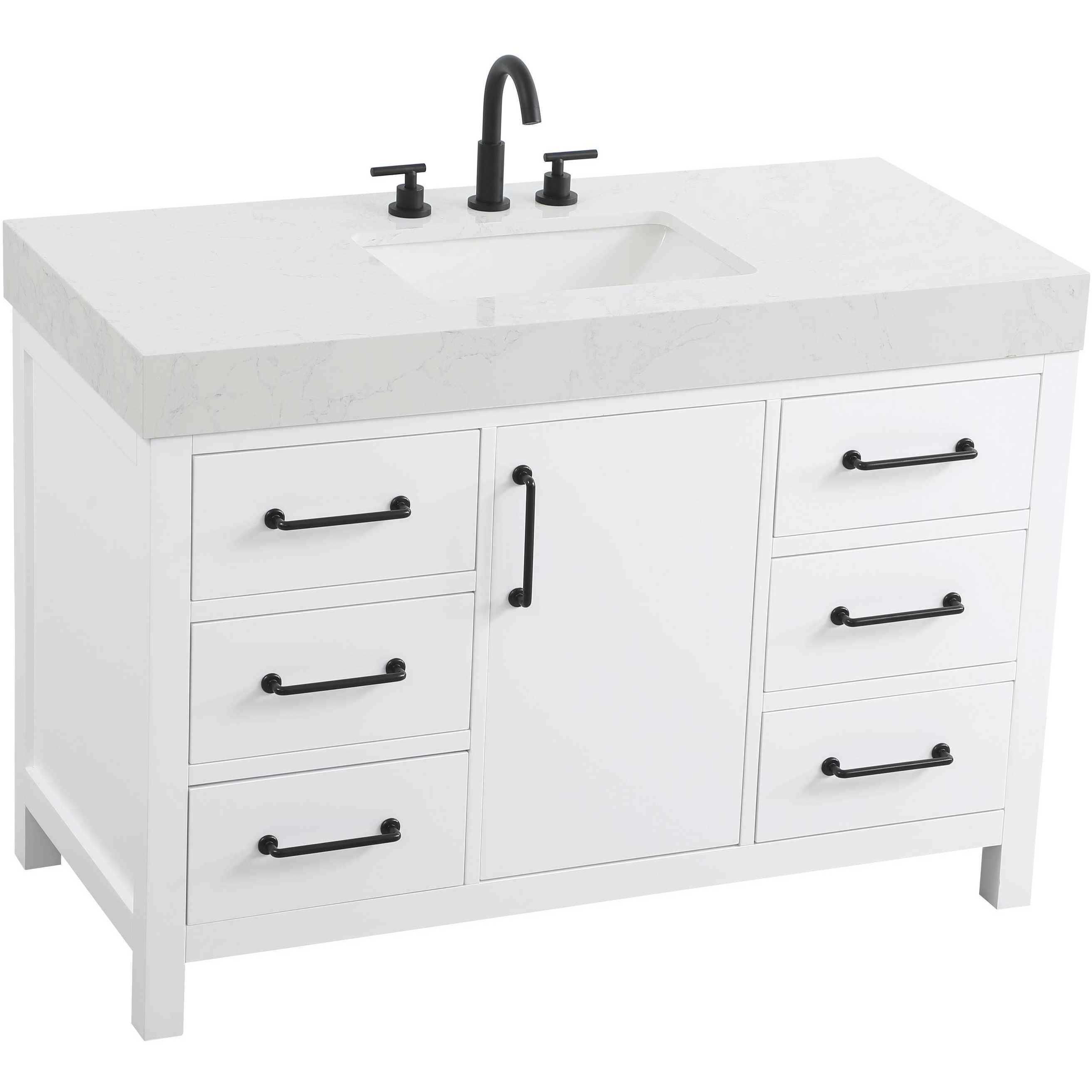 Nathan 48 X 34 inch White Bathroom Vanity Cabinet