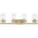 Lunden 4 Light 30.25 inch Modern Gold Bathroom Vanity Light Wall Light