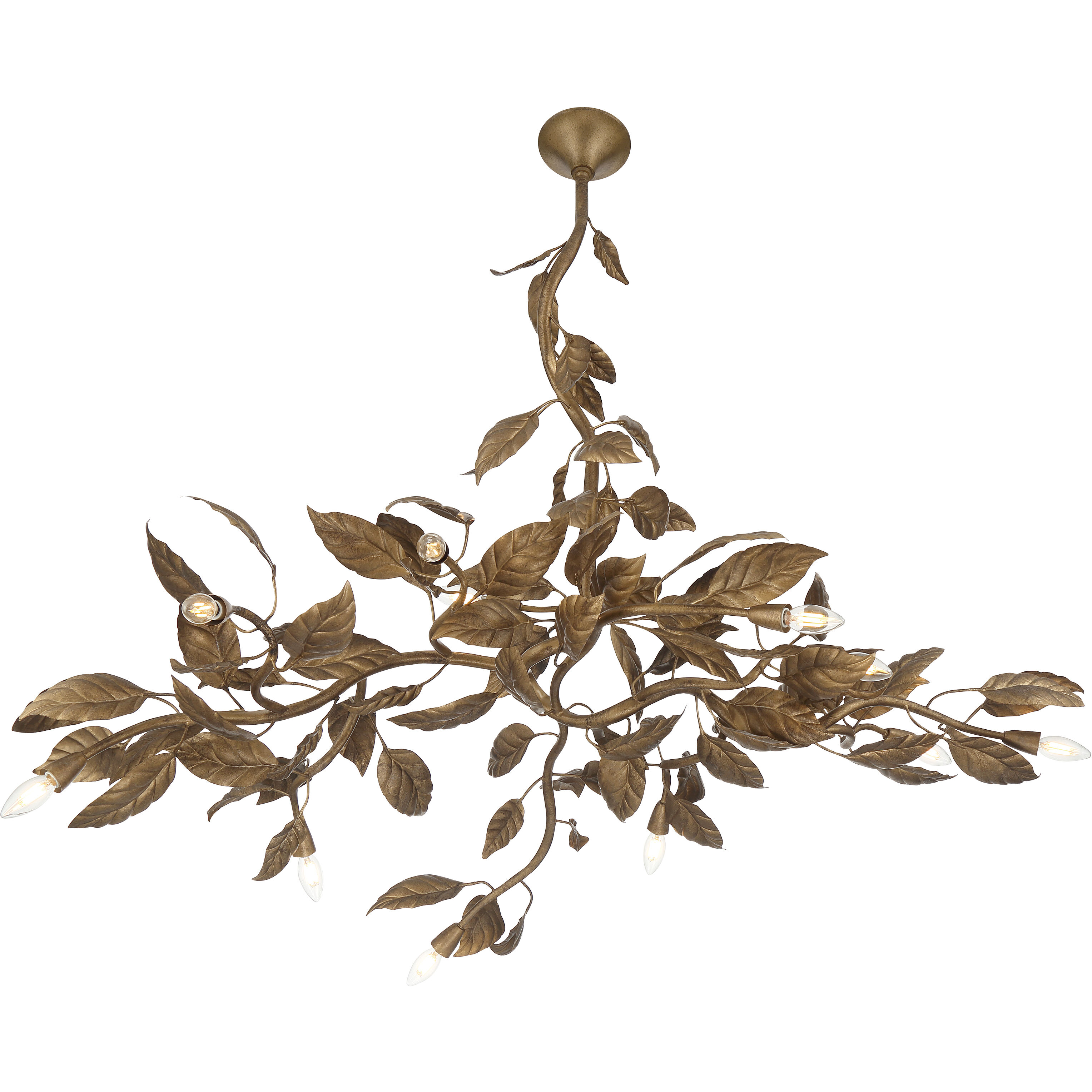 Seraphine 11 Light 60 inch Weathered Gold Linear Chandelier Ceiling Light