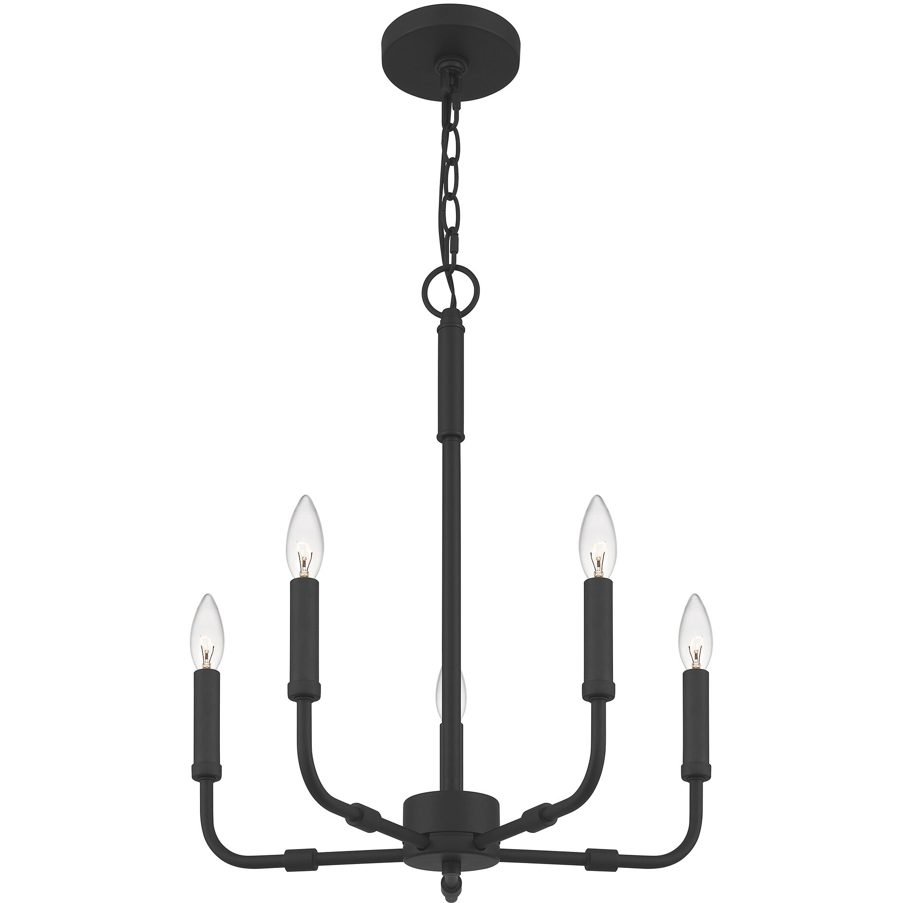 Abner 5 Light 18 inch Matte Black Chandelier Ceiling Light
