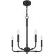 Abner 5 Light 18 inch Matte Black Chandelier Ceiling Light
