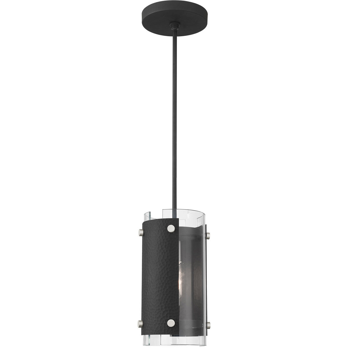 Barcelona 1 Light 8 inch Black with Brushed Nickel Accents Pendant Ceiling Light