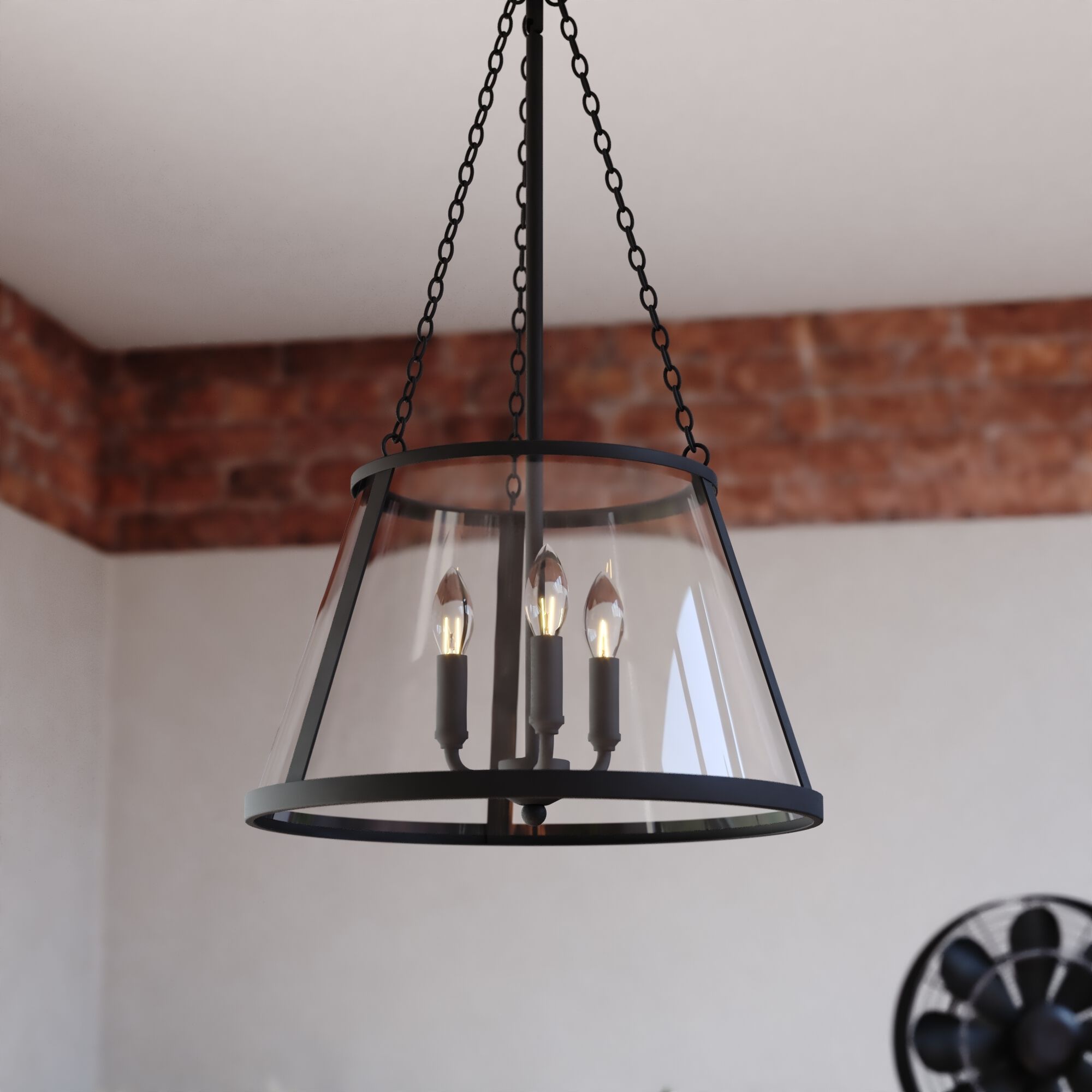 Rochester 3 Light 16.25 inch Matte Black Pendant Ceiling Light