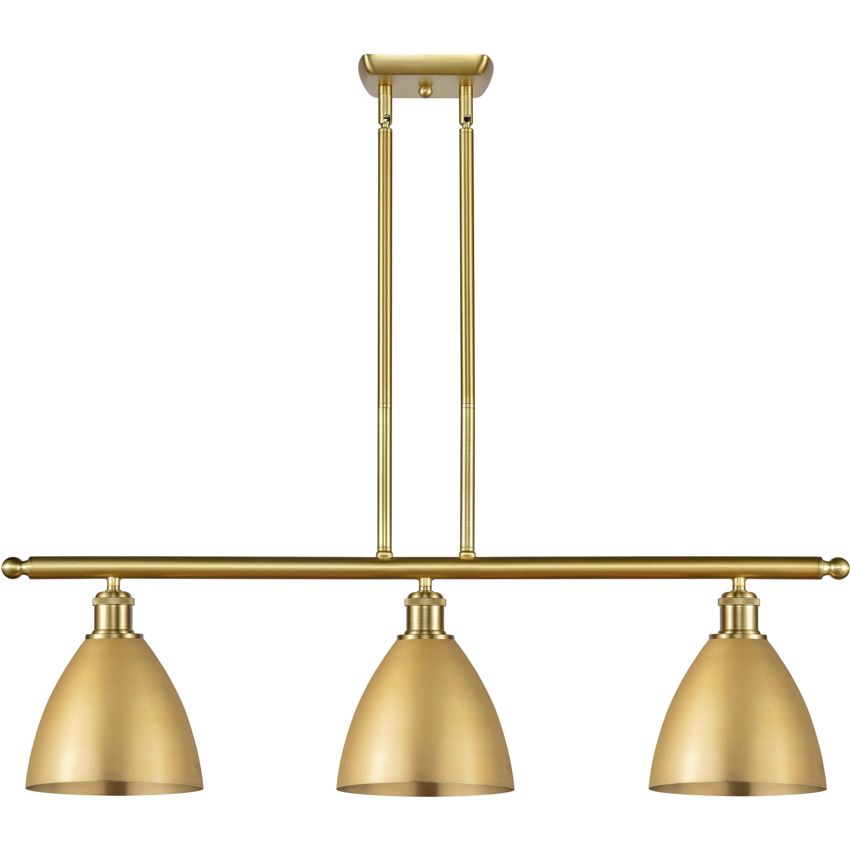 Ballston Dome 3 Light 36 inch Satin Gold Island Light Ceiling Light