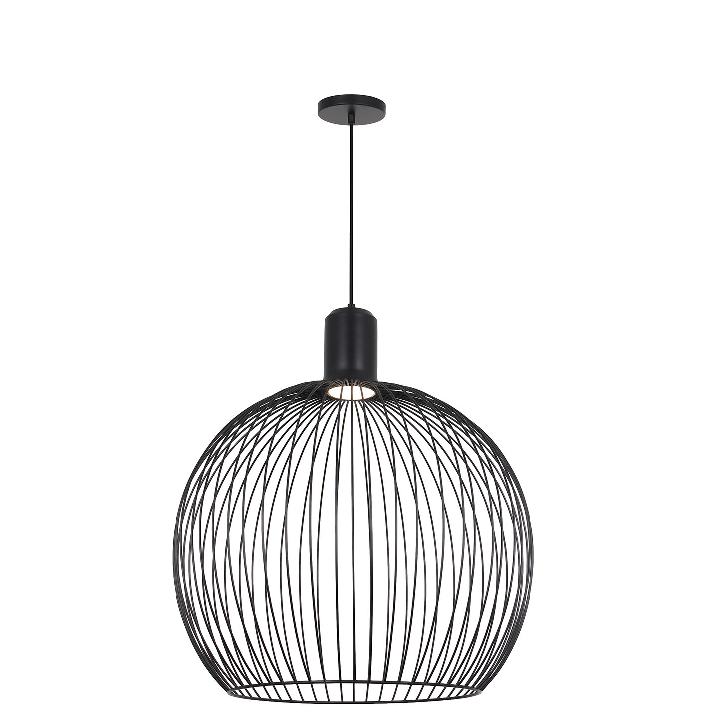Orland Family 24 inch Matte Black Pendant Ceiling Light in 24" D x 24" W x 27" H, EVOLV