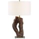 Namath 29.5 inch 150 watt Textured Wood and Antique Brass Table Lamp Portable Light