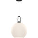 Alora Mood Soji 1 Light 9.88 inch Matte Black Pendant Ceiling Light in Matte Opal Glass