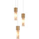 Cannula 3 Light 7.5 inch Vintage Brass Multi-Drop Pendant Ceiling Light