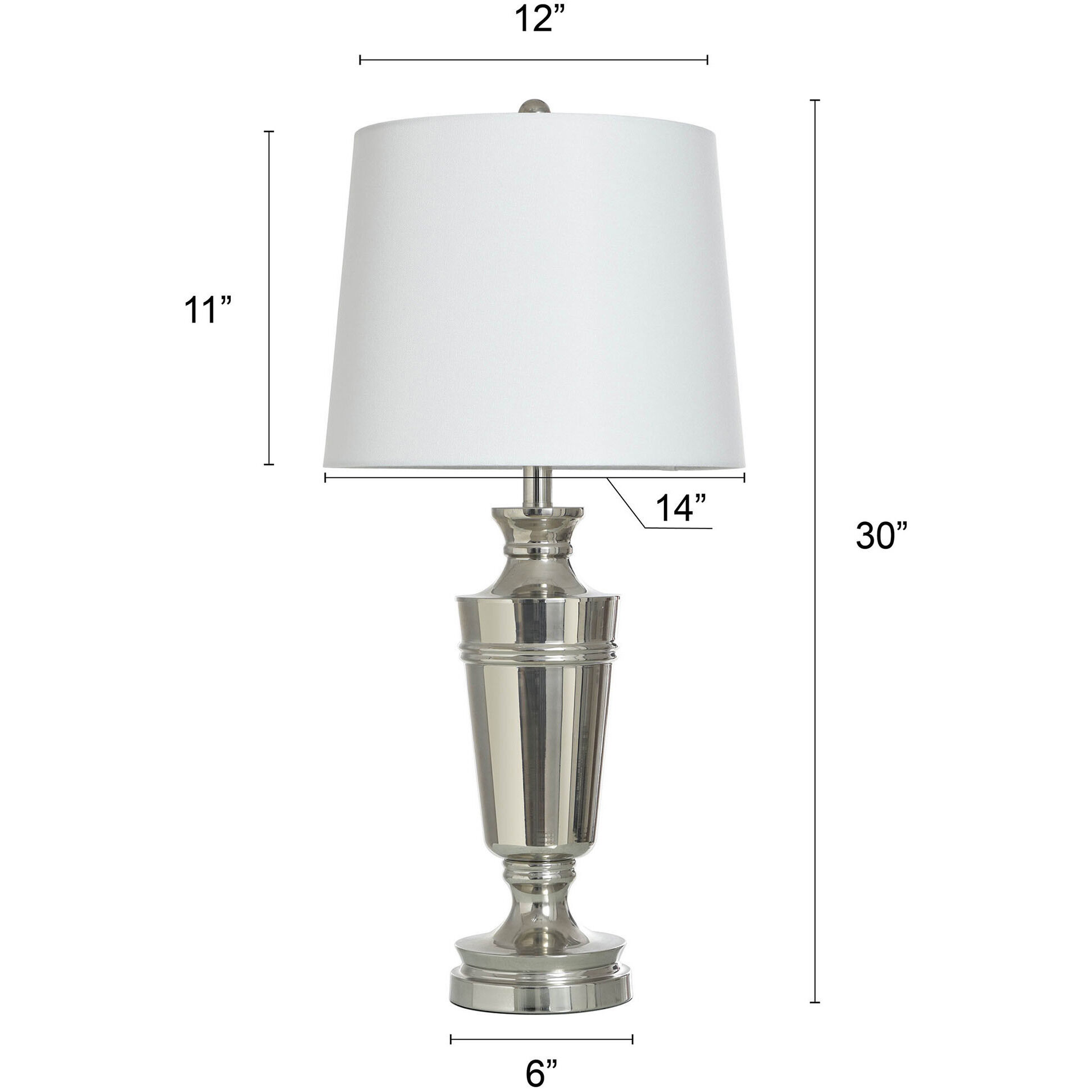 Cameron 30 inch 150.00 watt Polished Nickel Table Lamp Portable Light