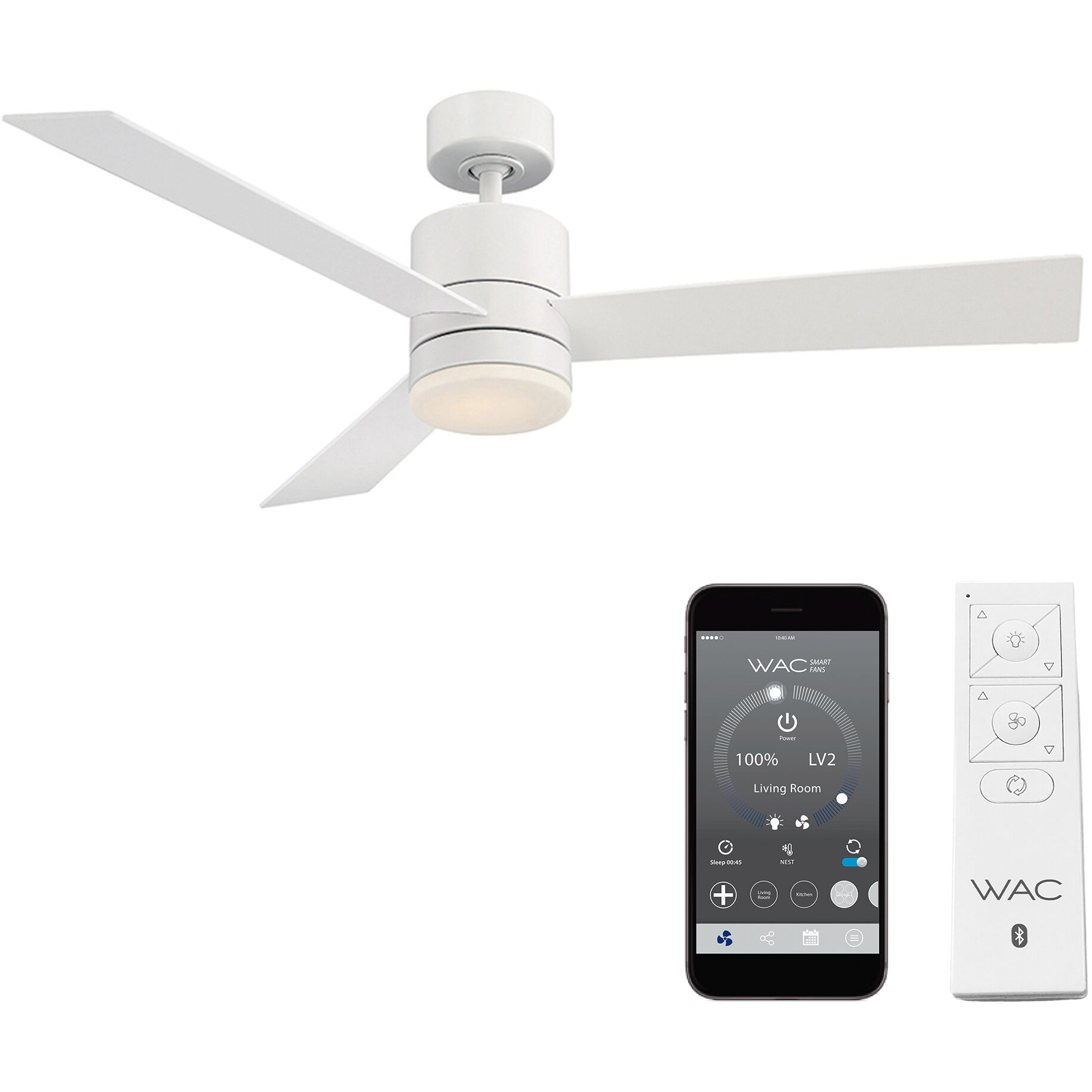 San Francisco 52 inch Matte White Downrod Ceiling Fans, Smart Fan