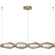 Gem LED 53.3 inch Novel Brass Linear Chandelier Ceiling Light in Smoke, Mandrel