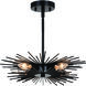 Nikko LED 16 inch Matte Black Semi-Flush Mount Ceiling Light in 4