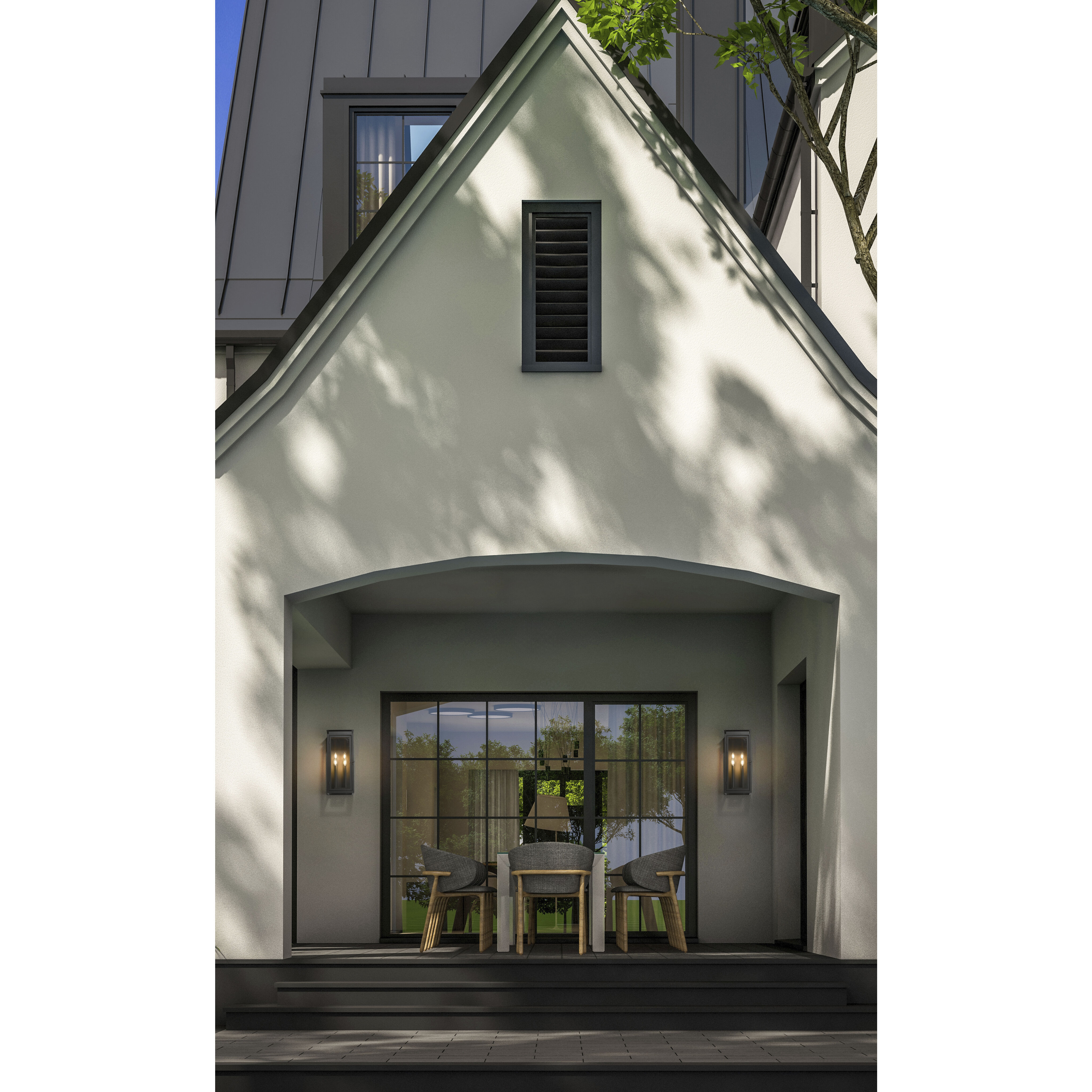 Nova 4 Light 24.5 inch Black Outdoor Wall Light in Clear Glass