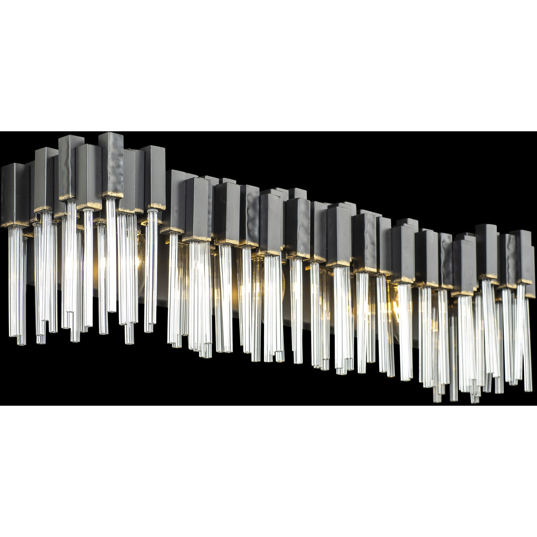 Matrix 3 Light 28 inch Matte Black and French Gold Bath Vanity Wall Light