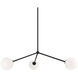 Novo 3 Light 31.13 inch Black Pendant Ceiling Light in Black and Opal Glass