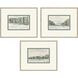 Distant Landscape Green and Blue and Black and White Framed Art