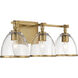 Wynnfrost 3 Light 24 inch Brushed Gold Vanity Wall Light