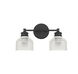 Transitional 2 Light 16 inch Matte Black Bathroom Vanity Light Wall Light