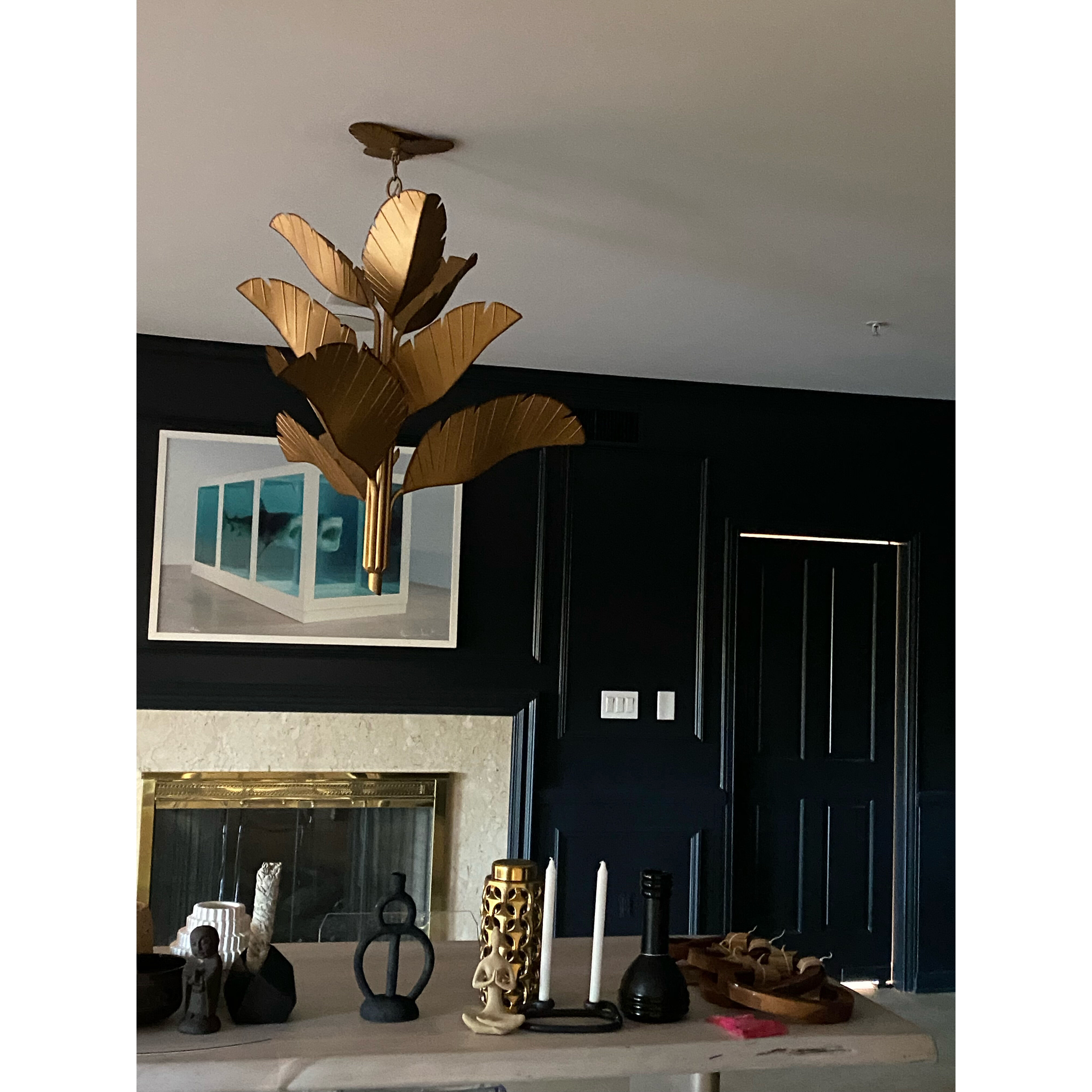 Banana Leaf 9 Light 35 inch Gold Chandelier Ceiling Light