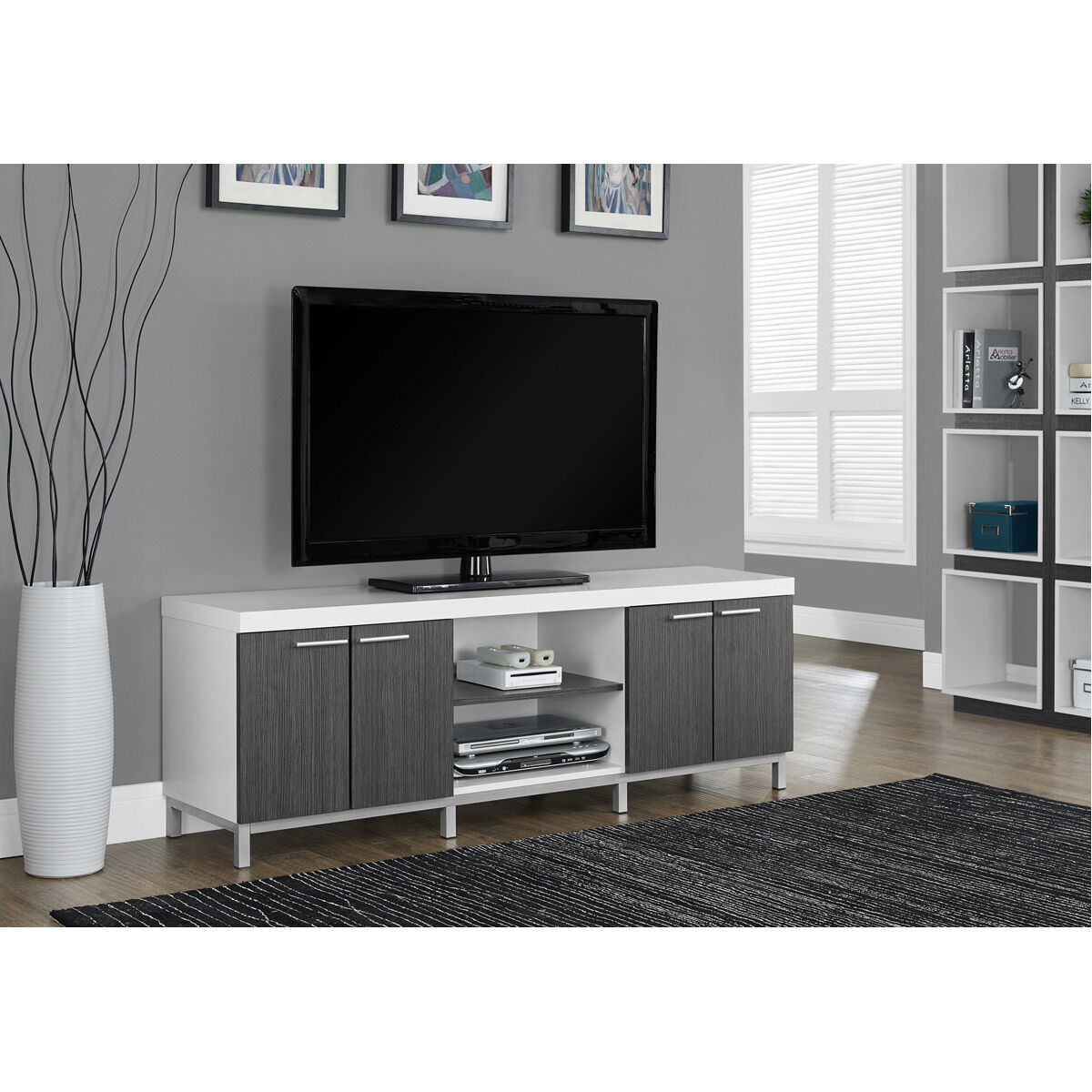 Vestal 60 inch White and Grey TV Stand