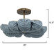 Anguilla LED 26 inch Antique Brass Semi-Flush Mount Ceiling Light in Blue Wood Beads, Inline