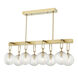 Jewett 8 Light 46 inch Aged Brass Island Light Ceiling Light