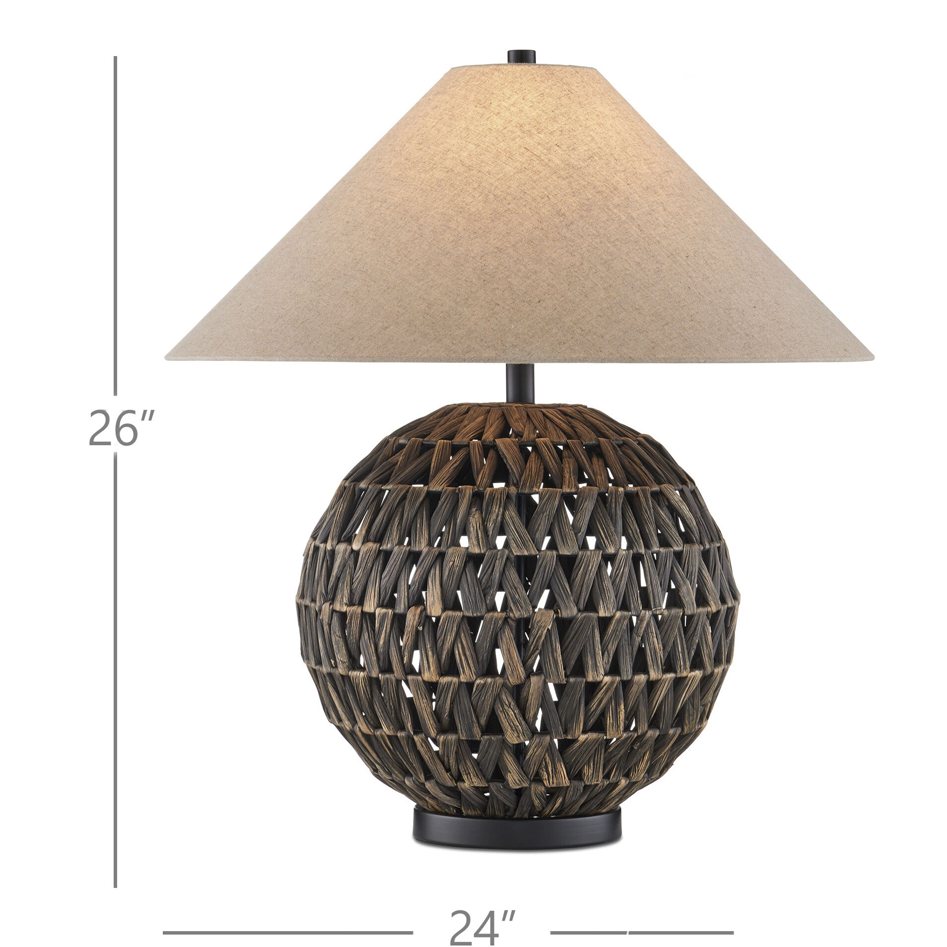 Casimer 26 inch 150 watt Black Table Lamp Portable Light