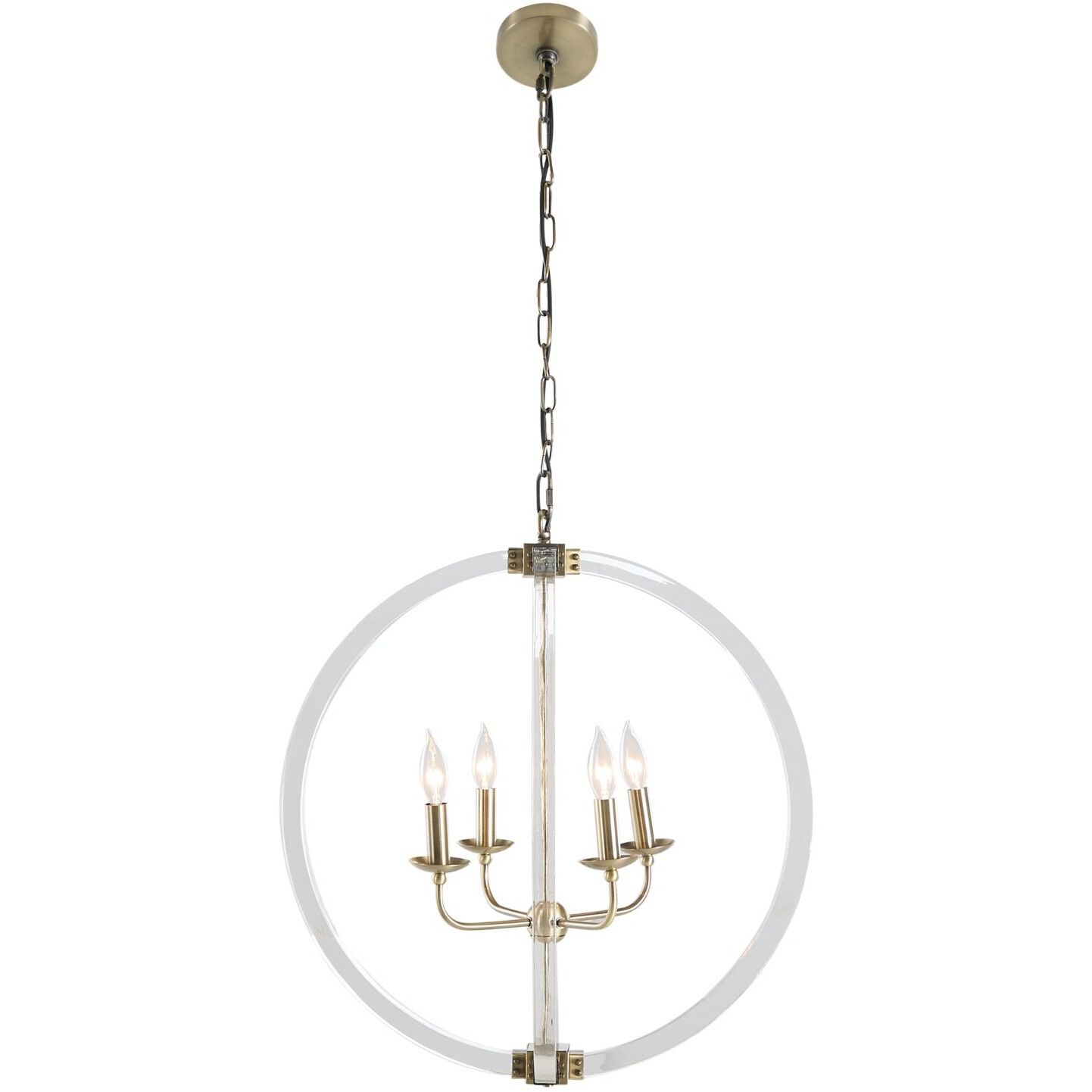 Grayson 4 Light 24 inch Antique Brass Chandelier Ceiling Light