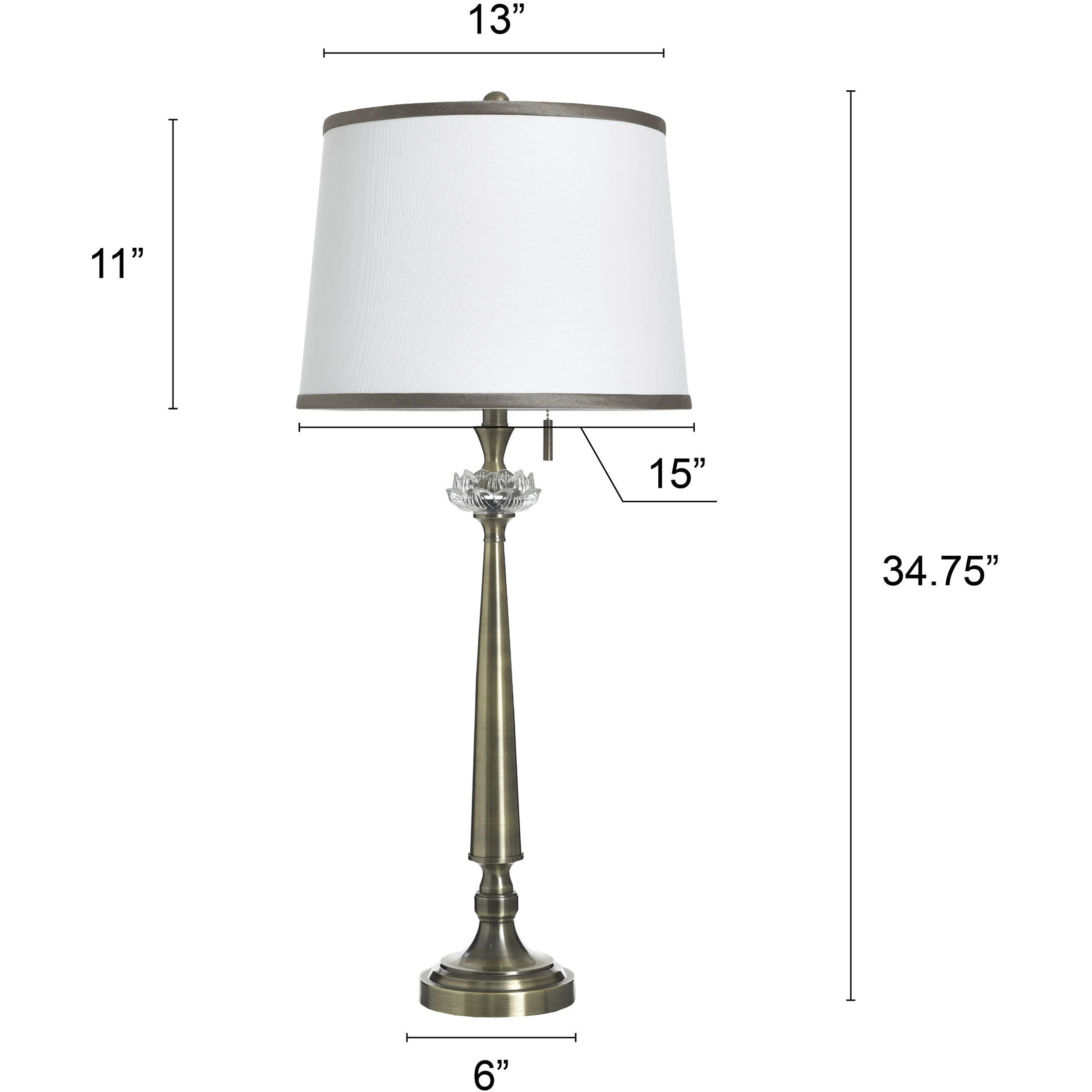 Coralie 34.75 inch 100 watt Hayla Gold and White Table Lamp Portable Light