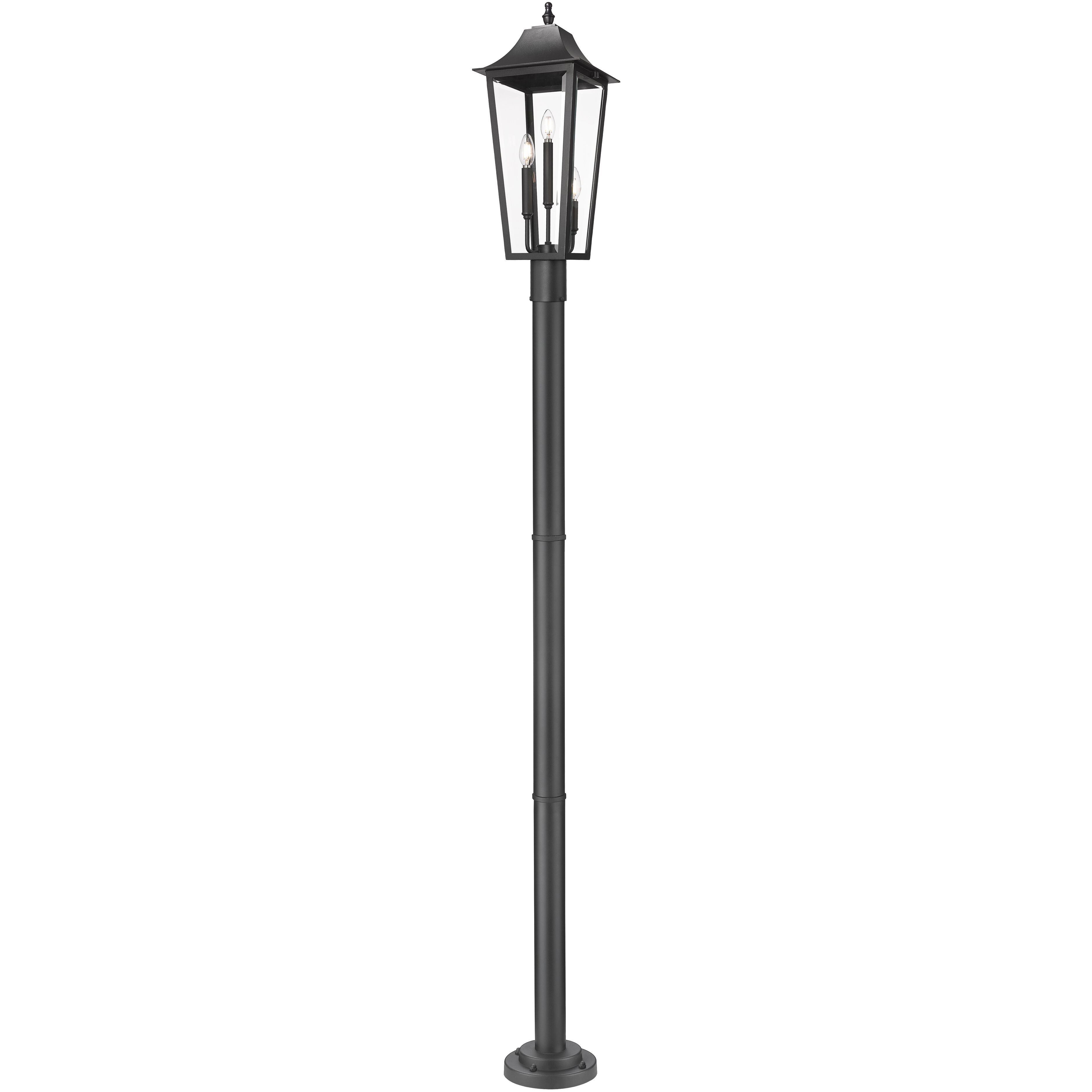 Gannon 3 Light 100.5 inch Black Outdoor Post Mounted Fixture