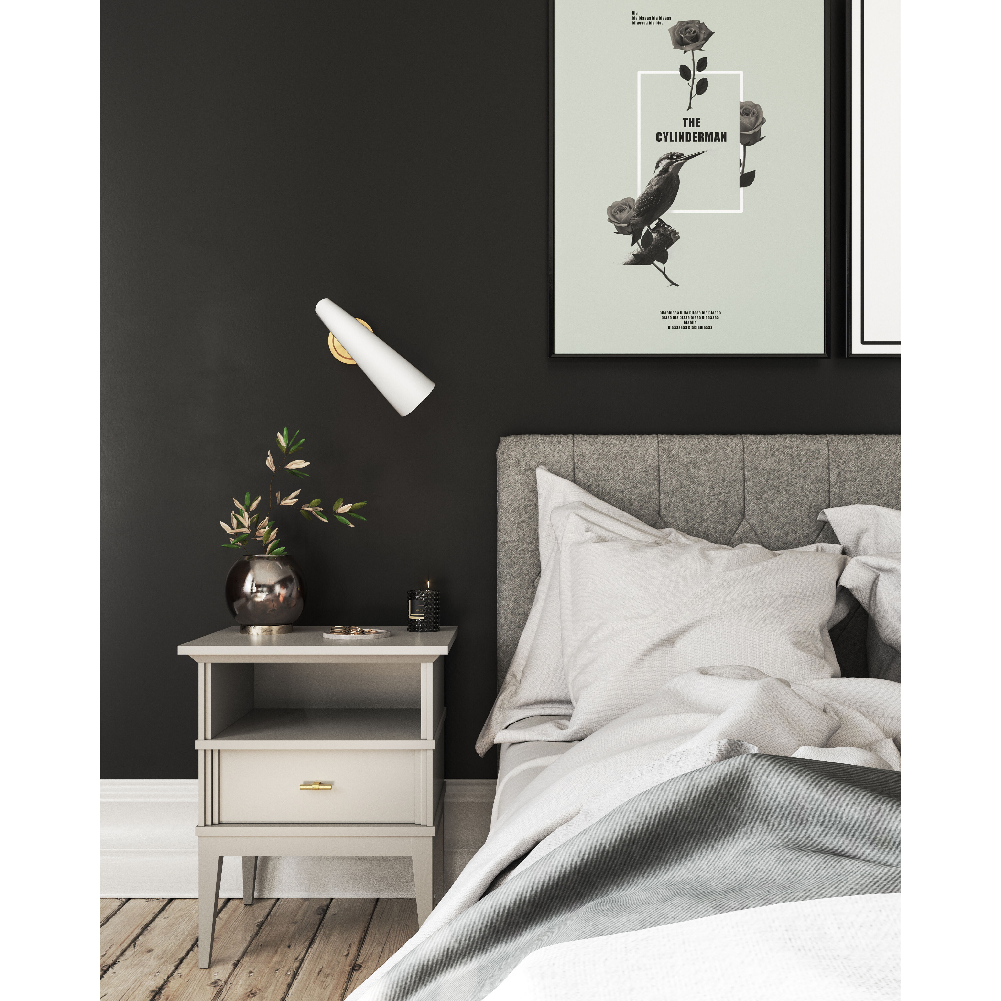 Alora Mood Gabriel Wall/Ceiling Light Wall Light in Aged Gold and White