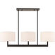 Hayworth 3 Light 42 inch Bronze Linear Chandelier Ceiling Light