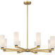 Wexmere 8 Light 35 inch Legacy Brass and Dark Matte Black Chandelier Ceiling Light