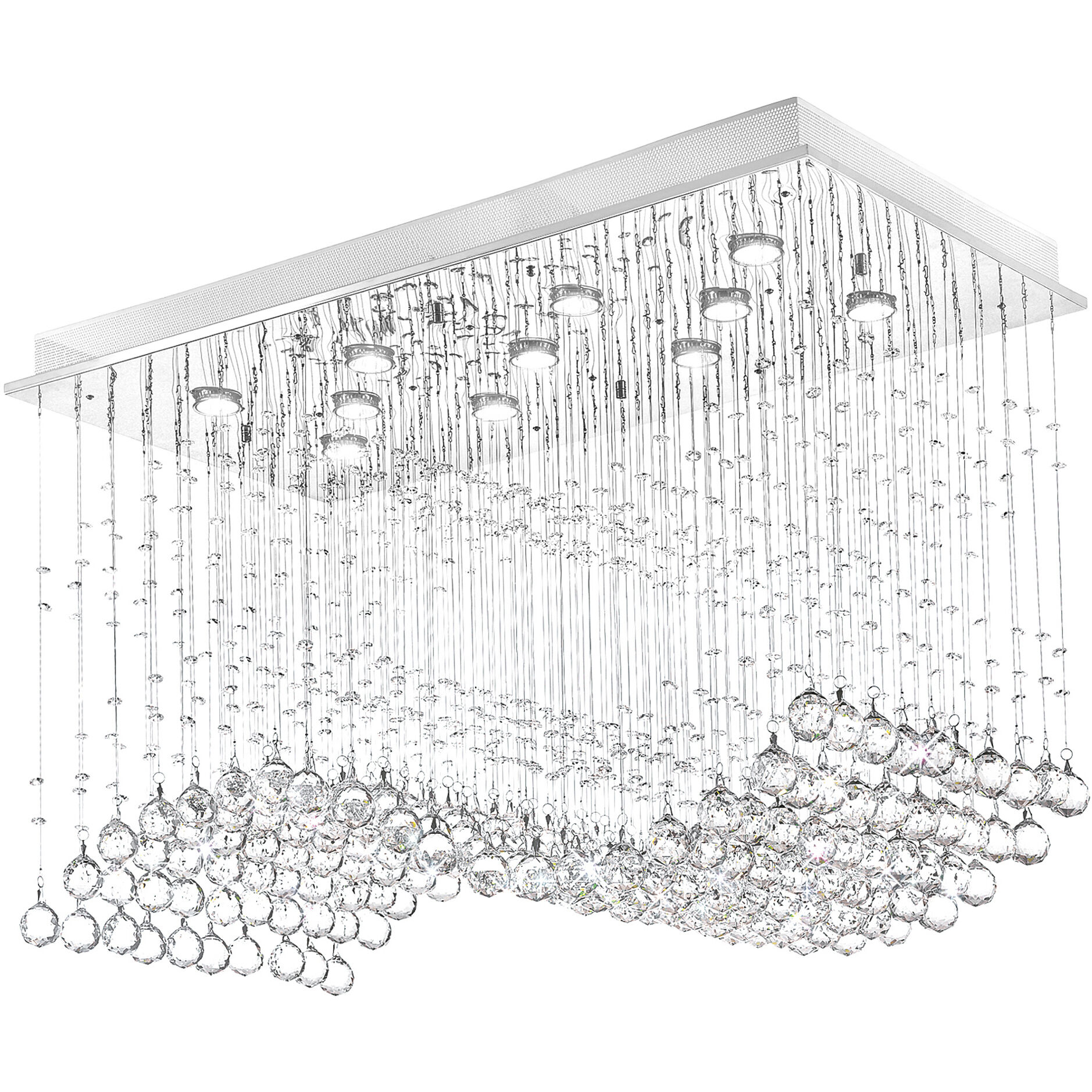 Twinkle 11 Light 20 inch Chrome Flush Mount Ceiling Light