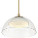 Halwynd LED 15 inch Legacy Brass Convertible Pendant/Semi-Flush Ceiling Light