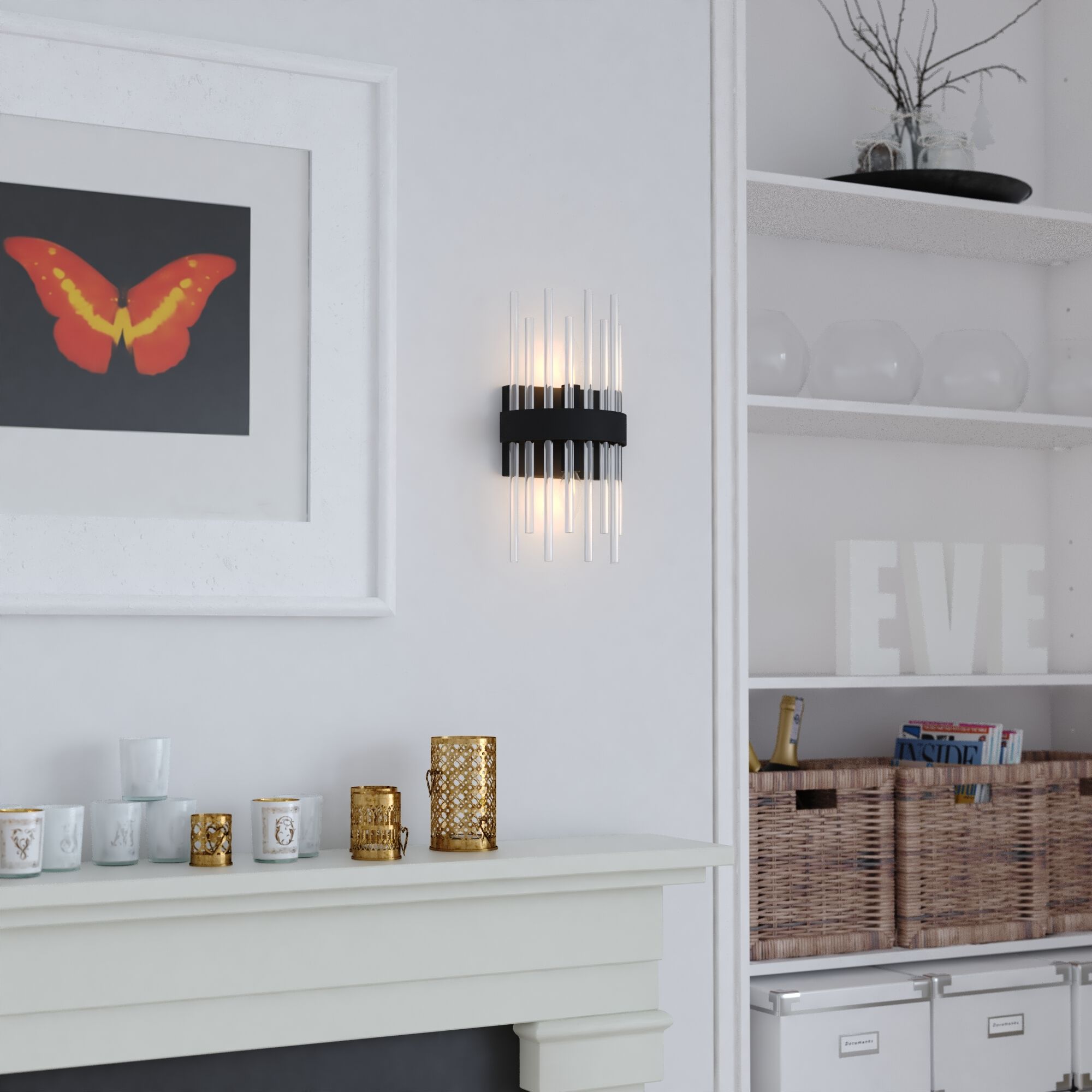 Delevan 2 Light 7.25 inch Matte Black Wall Light