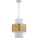 Julie Neill Chalmette LED 16 inch Plaster White and Gild Layered Pendant Ceiling Light