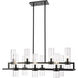 Datus 10 Light 42.5 inch Matte Black Linear Chandelier Ceiling Light