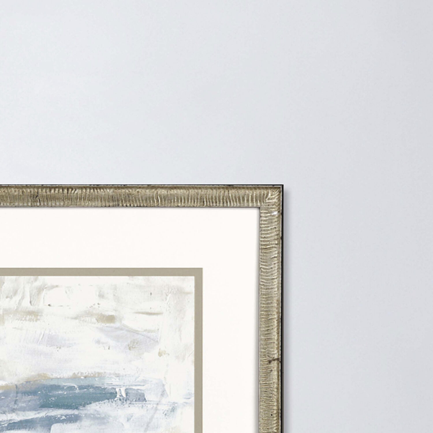 Pebble Coast White and Blue and Green and Beige Framed Art