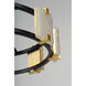 Radiant LED 26.75 inch Black and Gold Leaf Chandelier Ceiling Light