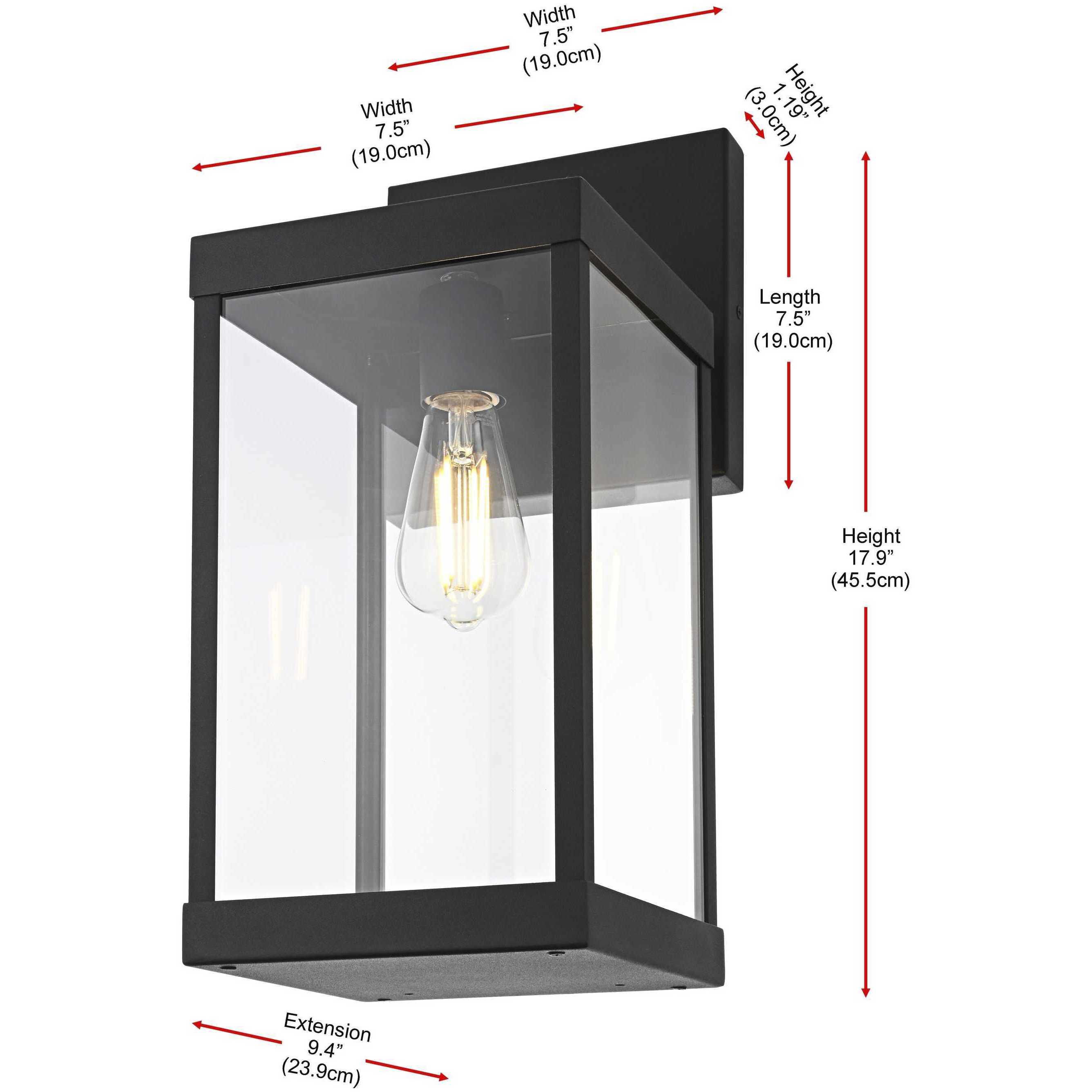 Peter 1 Light 18 inch Black Outdoor Wall Sconce