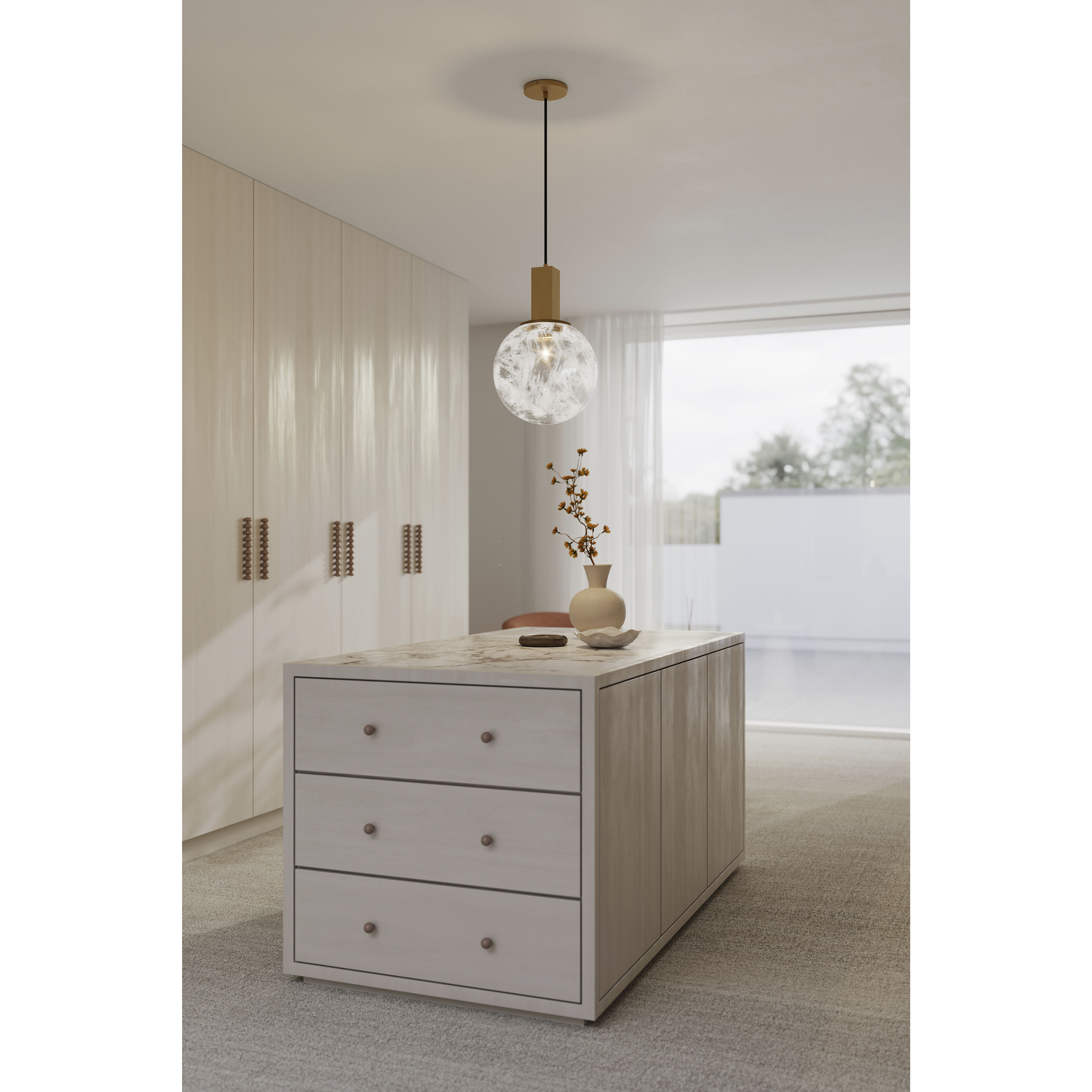 Narra 1 Light 12 inch Legacy Brass Pendant Ceiling Light